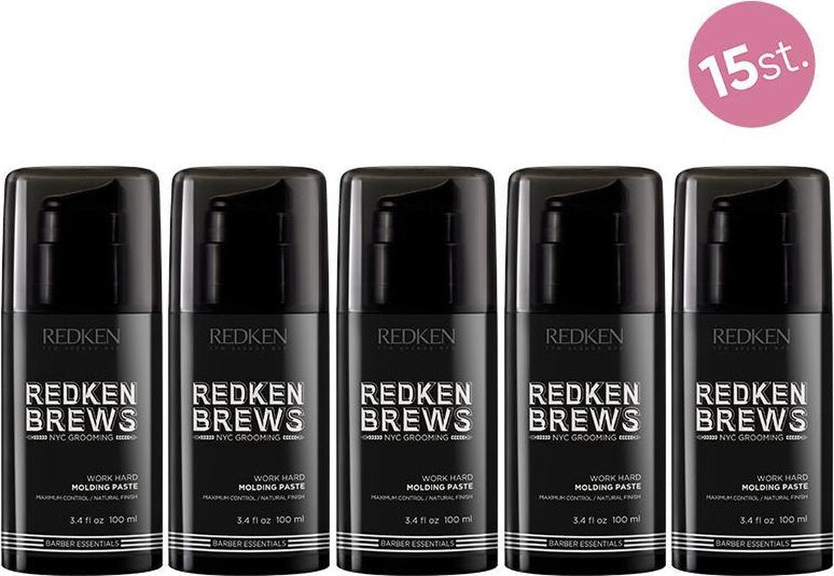 15X Redken Brews Work Hard Molding Paste 100ml