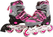 Inline skates roze/grijs verstelbaar - Skeelers maat 35-38