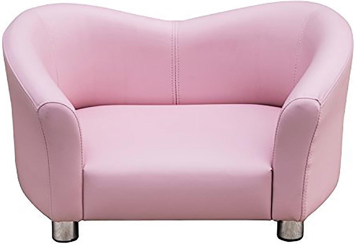 PawHut Hondenbank kunstleer roze 67 x 41 x 39cm