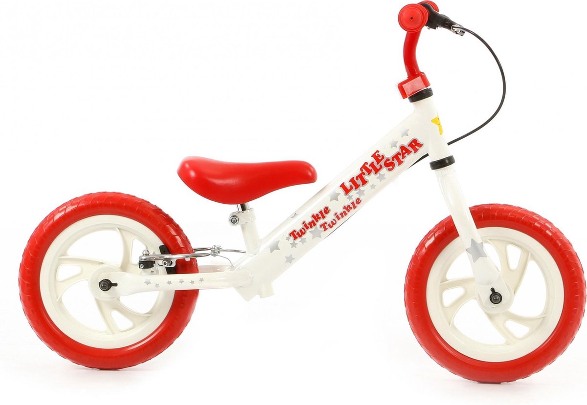 Popal Twinkle Star Loopfiets - Loopfiets - Jongens en meisjes - Wit - 12 Inch