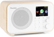Internet radio met wifi en Bluetooth - Audizio Venice retro radio met wekkerradio en accu - Wit