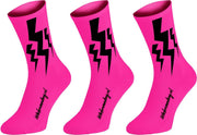 Winaar Lightning Fietsokken Fluo Roze Maat M (42-44) - 3 Paar