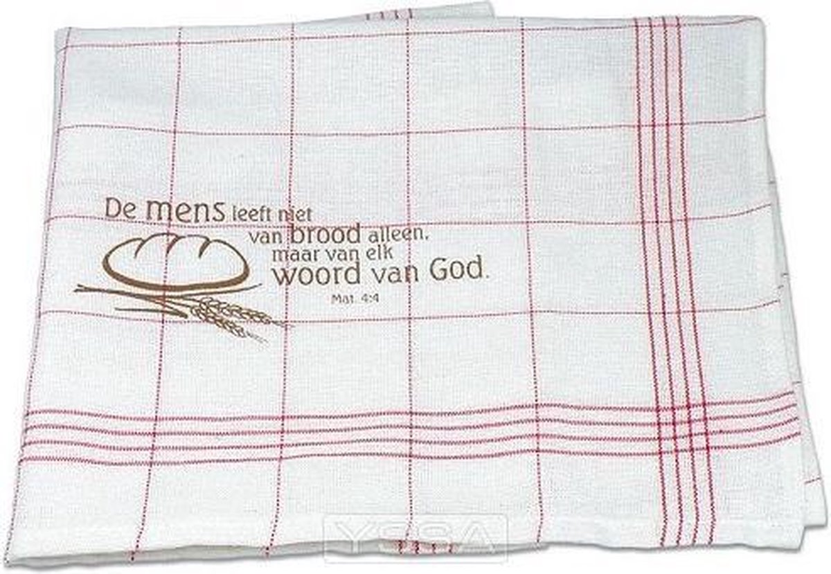 Theedoek rood de mens leeft niet van
