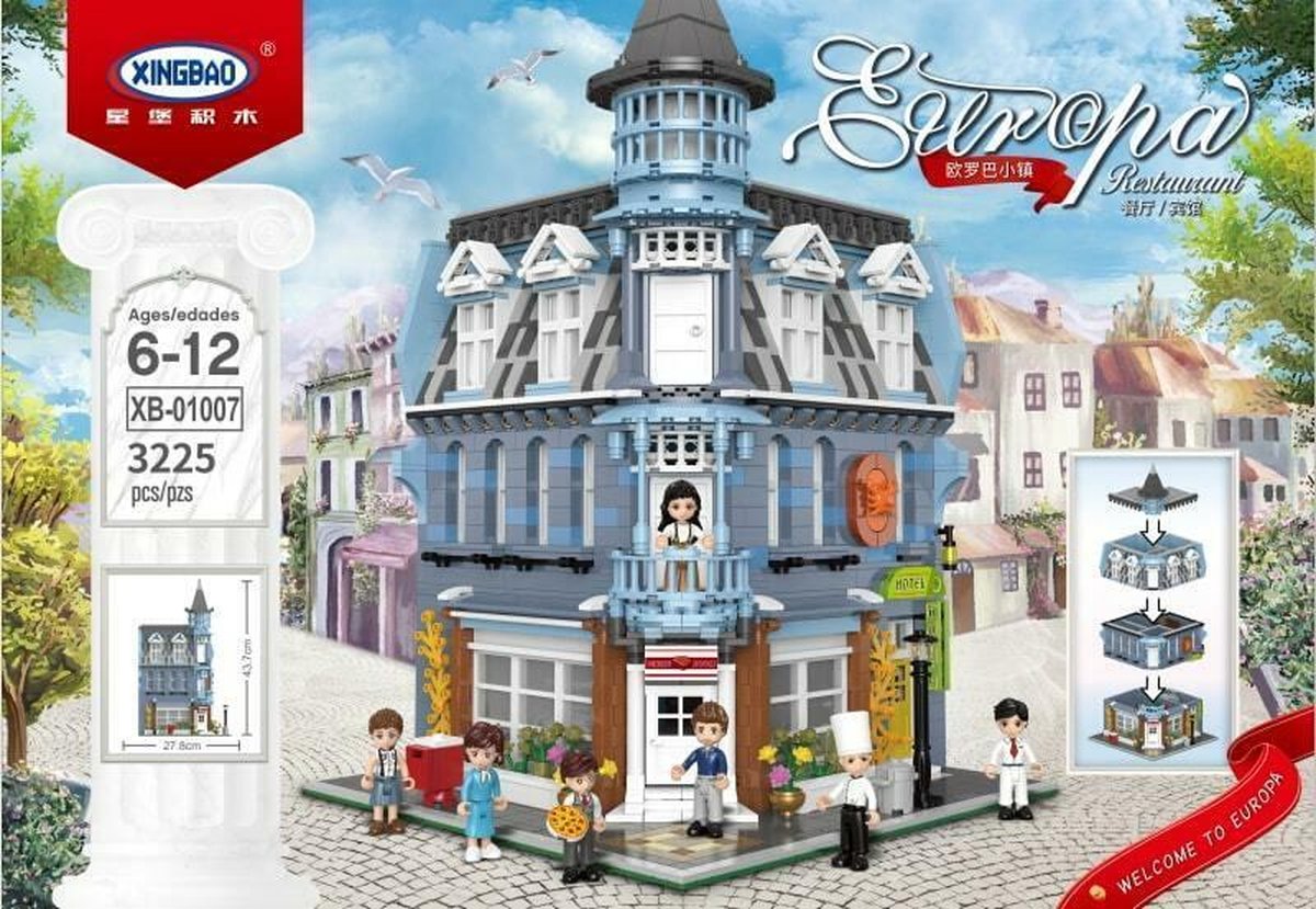 Xingbao XB-01007 Romantisch Restaurant - 3225 bouwblokjes - Lego Compatibel - Bouwdoos
