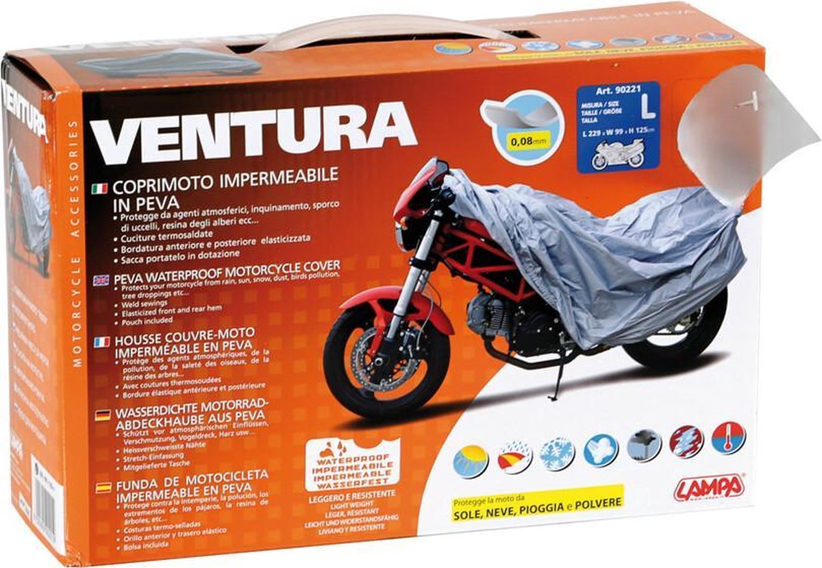 Ventura Motorhoes | Scooterhoes waterdicht PEVA L229xB99xH125cm incl. opbergzak