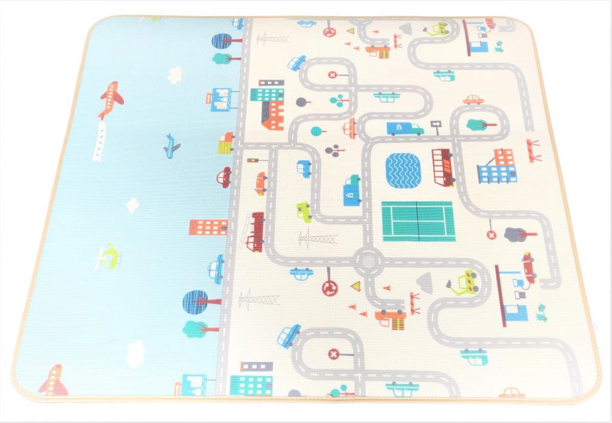 Mamabrum Speelkleed - Verkeer en Panda – Opvouwbaar - extra dik 2 cm - Speelmat - Speeltapijt - Baby - Foam