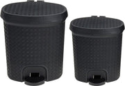 2x Zwarte pedaalemmers 6 en 13 liter - vuilnisbakjes - prullenbakjes