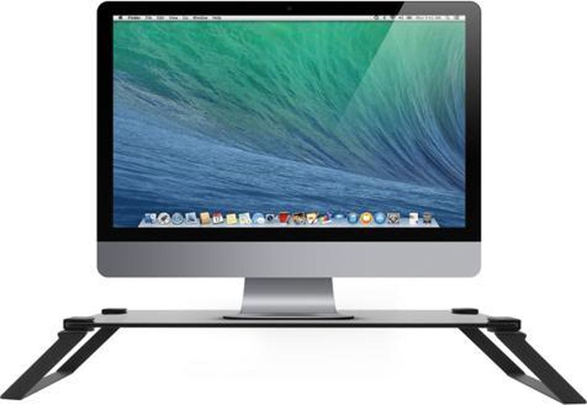 Macally Spacestand-B Standaard van gehard glas voor desktopmonitors en laptops