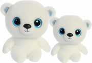 IJsbeertjes knuffels setje van 2x stuks - 15 en 20 cm - Pluche knuffel ijsbeer ouder en kindje
