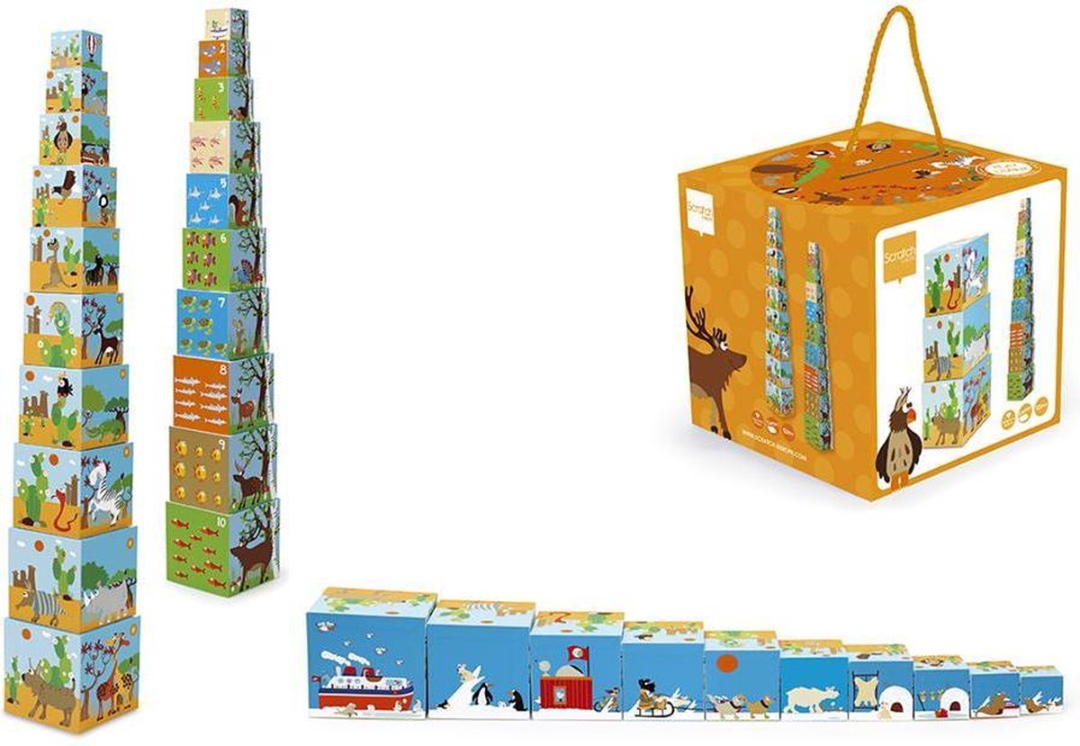 Scratch: STAPELTOREN Dieren van de Wereld