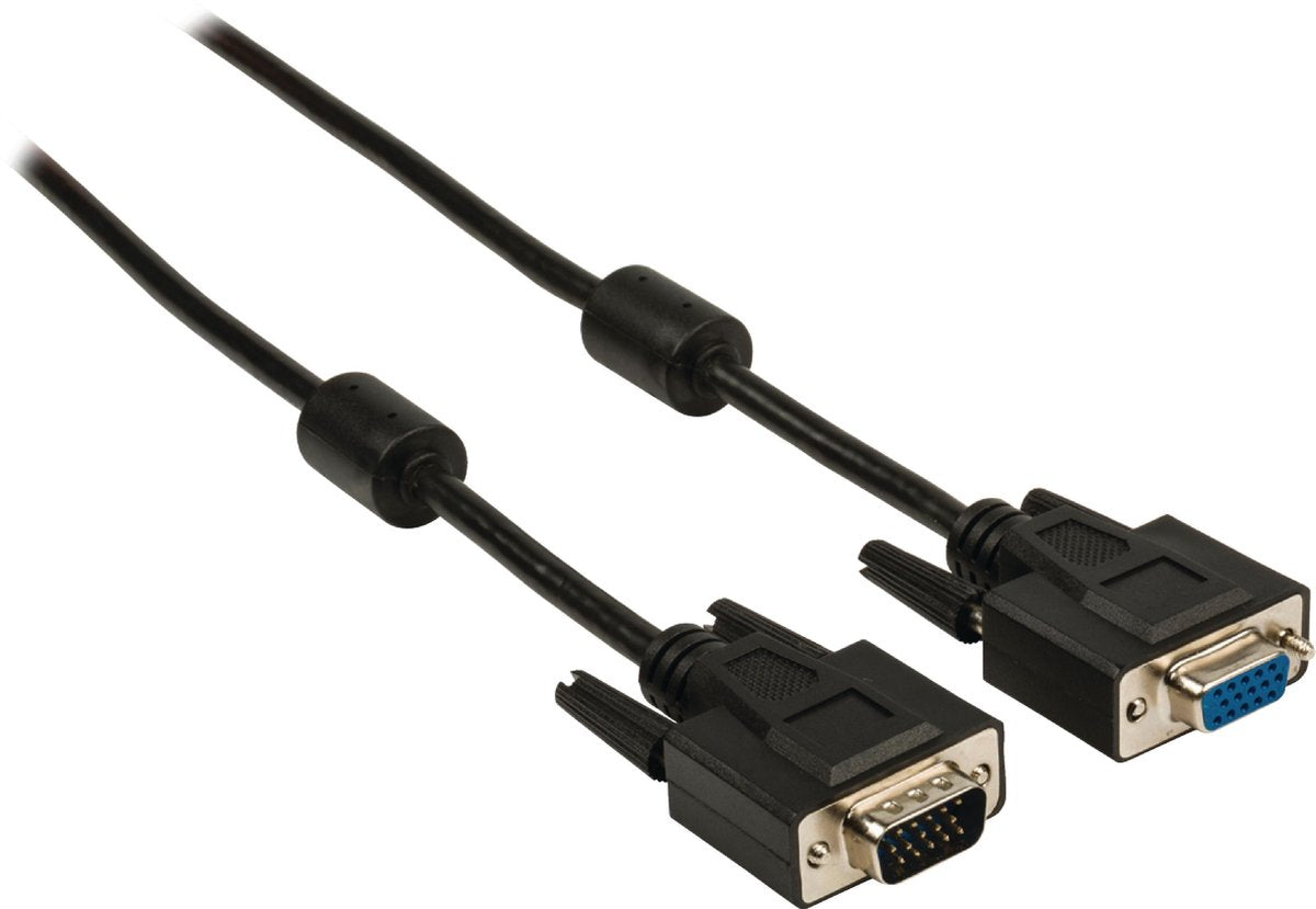 VGA-Kabel | VGA Male | VGA Female 15p | Vernikkeld | Maximale resolutie: 1280x800 | 20.0 m | Rond | ABS | Zwart | Polybag