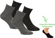Boru Bamboo Biker sokken Grijs maat 40/46