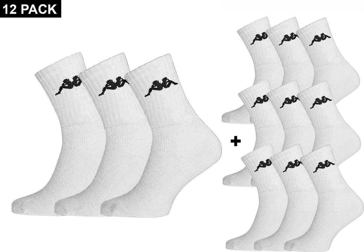 Kappa - Trisper Tennis Sock 12 pack - Wit - Algemeen - maat  39 - 42