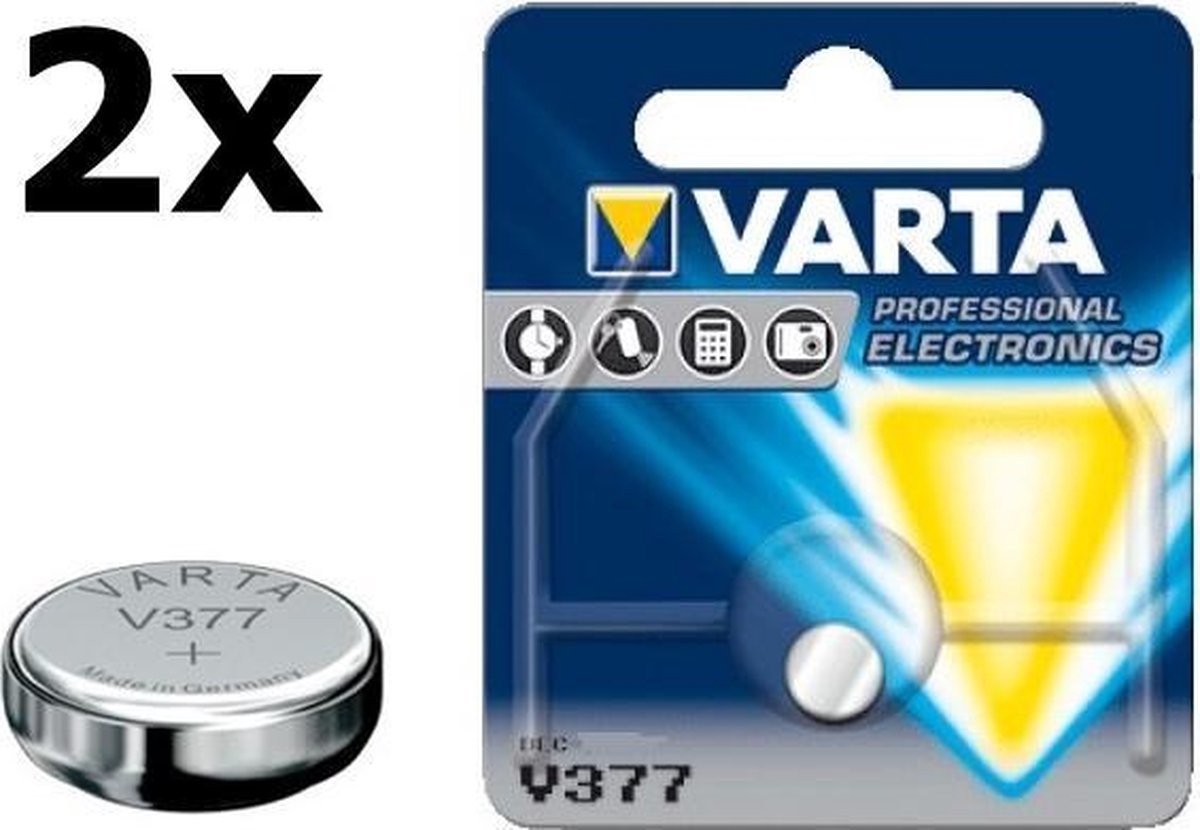 2 Stuks - Varta V377 27mAh 1.55V knoopcel batterij