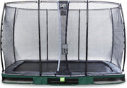 Trampoline EXIT Elegant inground - 244x427cm met Economy veiligheidsnet - groen