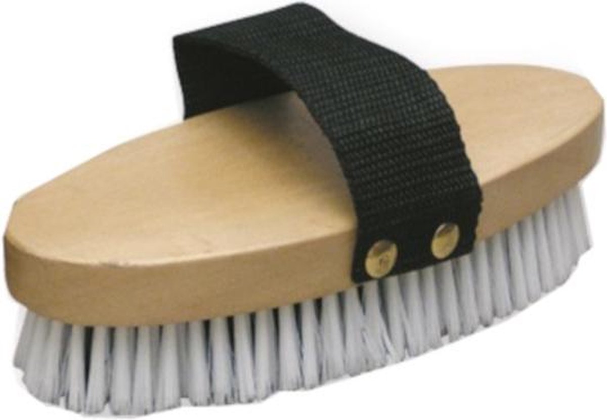S2g Paardenborstel Groot Zacht Nylon/hout Zwart/wit/naturel