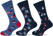 Teckel Heren Cars and Bikes sokken 3-Pack Maat 40/46