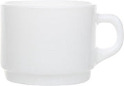 Arcoroc Empilable Servies - Koffiekopjes - 28cl - Wit - Opaal - (Set van 6) En Yourkitchen E-kookboek - Heerlijke Smulrecepten