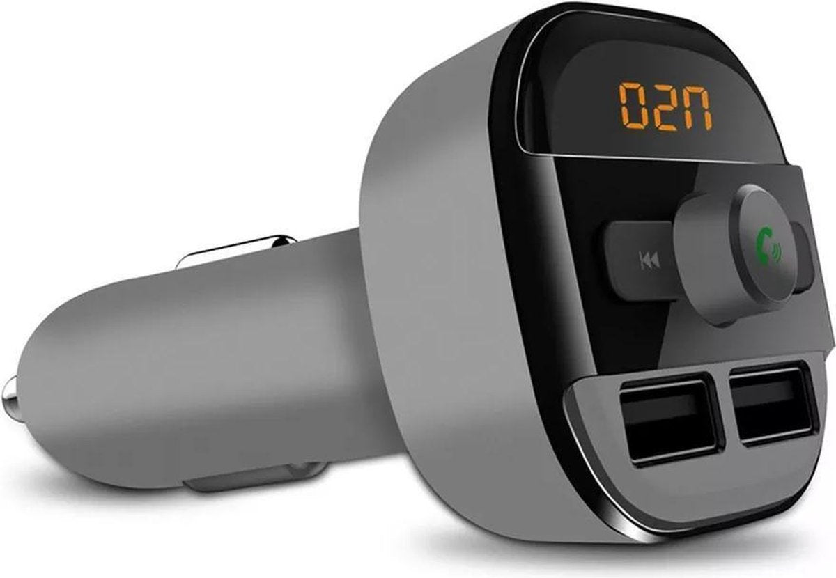 LOUZIR Beste kwaliteit | 5 in 1 Draadloze Universele Bluetooth Carkit Auto MP3 Speler | FM transmitter | LED Display | Handsfree bellen | 2 x High Speed USB Oplader | SD
