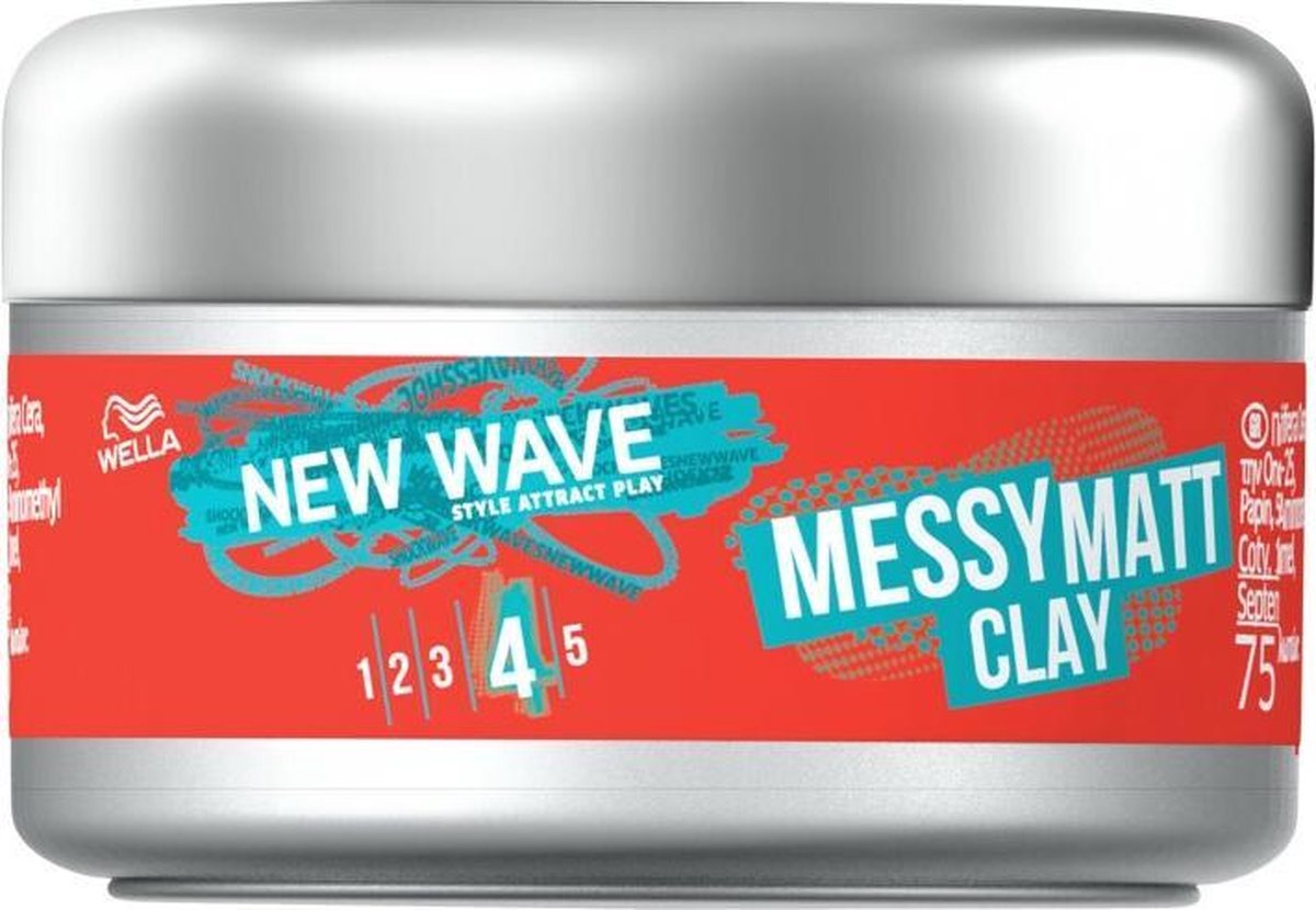 Wella New Wave Messy Matt Clay Ligt - 6 x 75 ml - Voordeelverpakking