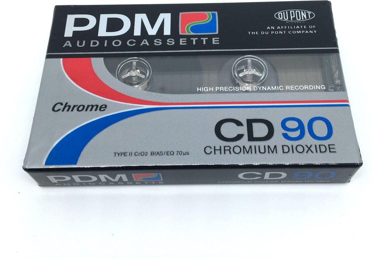 Audio Cassettebandje PDM Chromium dioxide CD-90 Type II / jaar 1987-89 /  Uiterst geschikt voor alle opnamedoeleinden / Sealed Blanco Cassettebandje / Cassettedeck / Walkman / PDM cassettebandje.