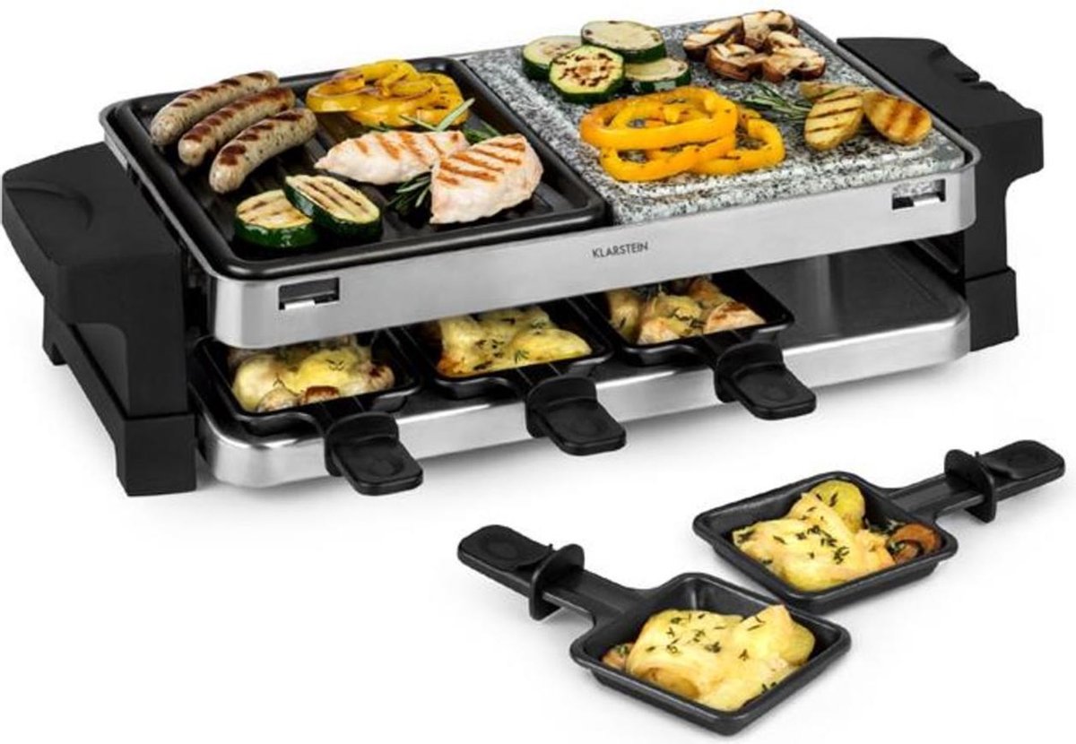 Sirloin raclette 1500W aluminium / steen 8 personen controle-LED