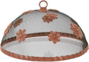 Set van 4x stuks vliegenkappen/voedselkappen roze met bloemen 30 cm
