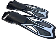 RoyalBeach Duikvinnen - Open hiel - Flippers - Zwemvliezen - Zwemvinnen - Zwart - Grijs - L/XL
