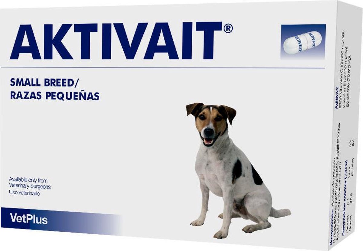 Vetplus Aktivait 60 capsules kleine hond
