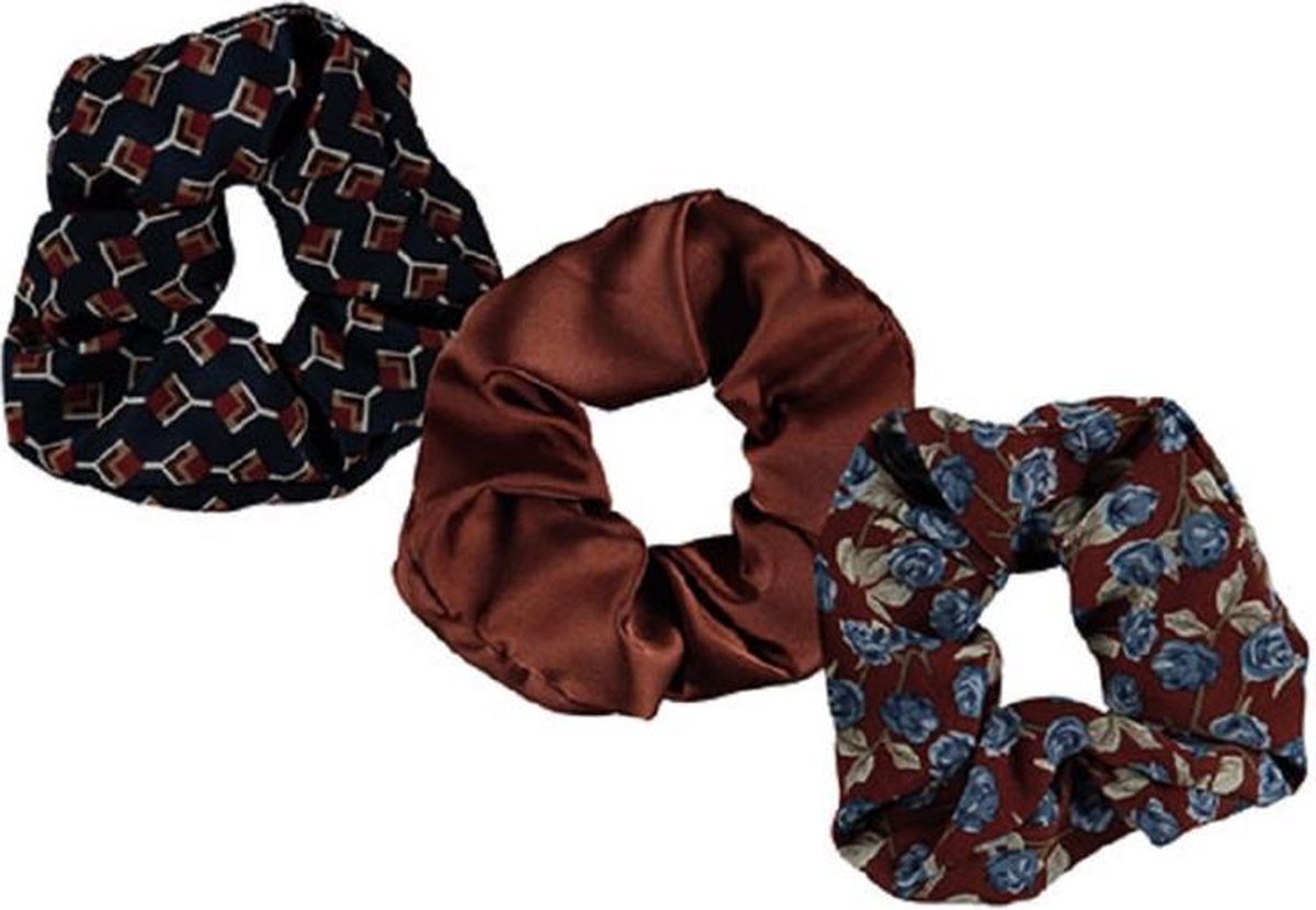 Sarlini Haarelastiek Scrunchies Multi Midbrown | 3 stuks