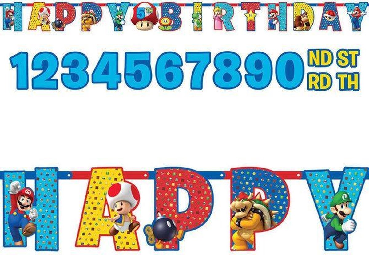 Super Mario Bros leeftijd slinger happy birthday 3