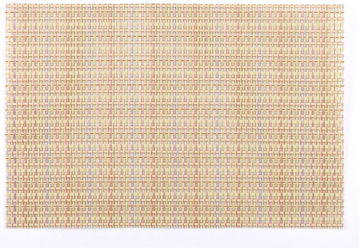 Rasteli Placemat Afwasbaar Grijs-Geel-Oranje-Blauw-Groen  L 45 cm x B 30 cm  Voordeelaanbod van 4 stuks