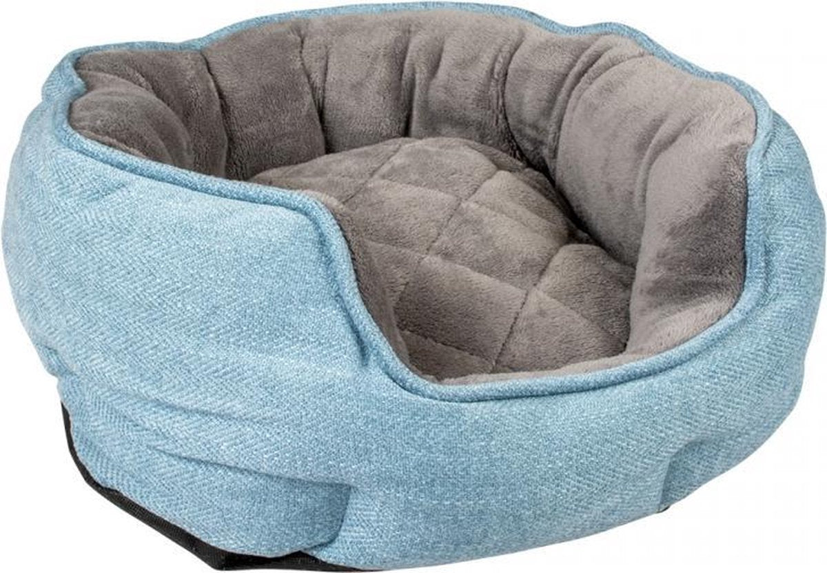 Duvo+ Mand ovaal tweed sky Blauw/zwart S - 41x38x20cm