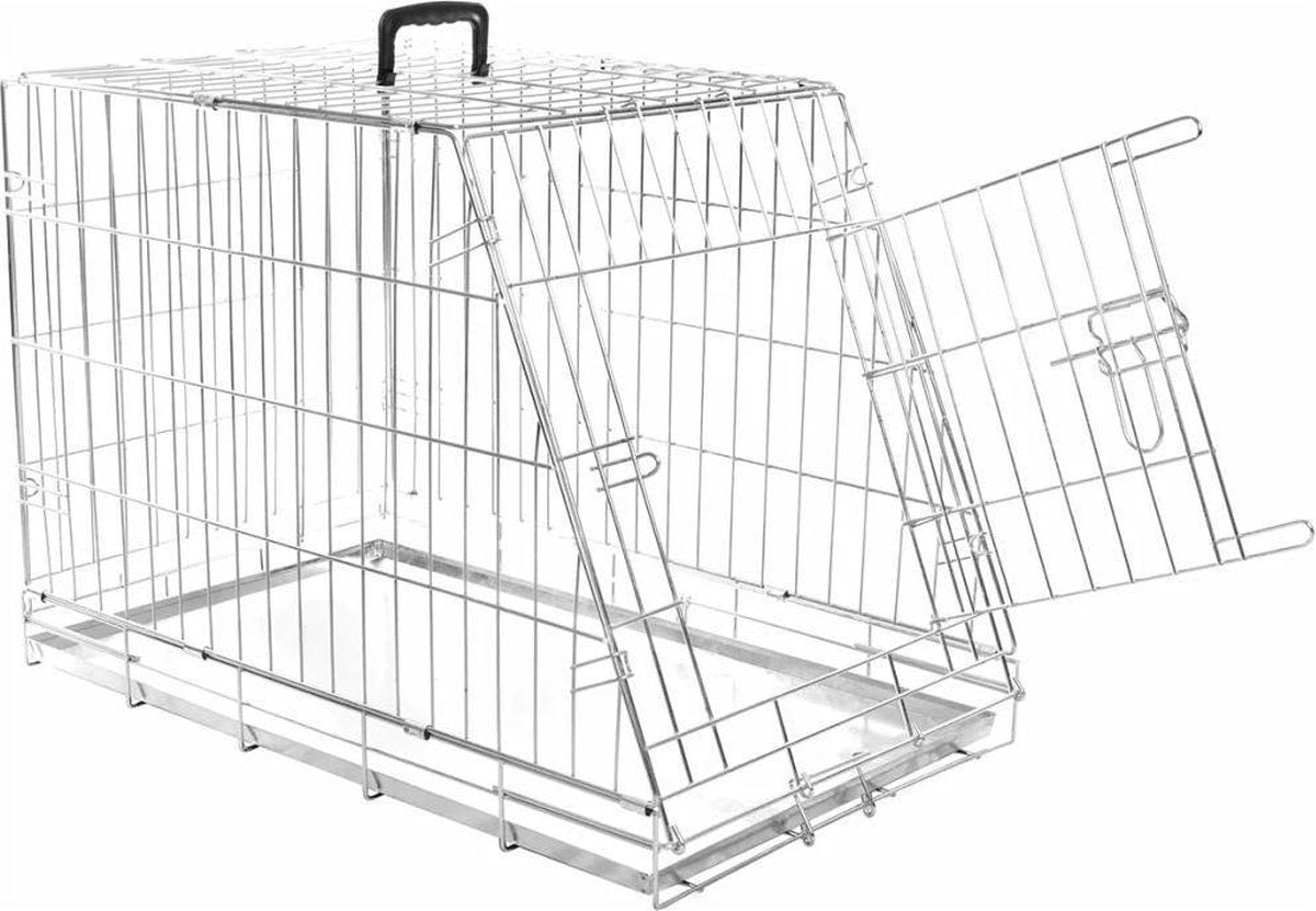 Flamingo  hondenbench met schuine zijde  -77 x 46