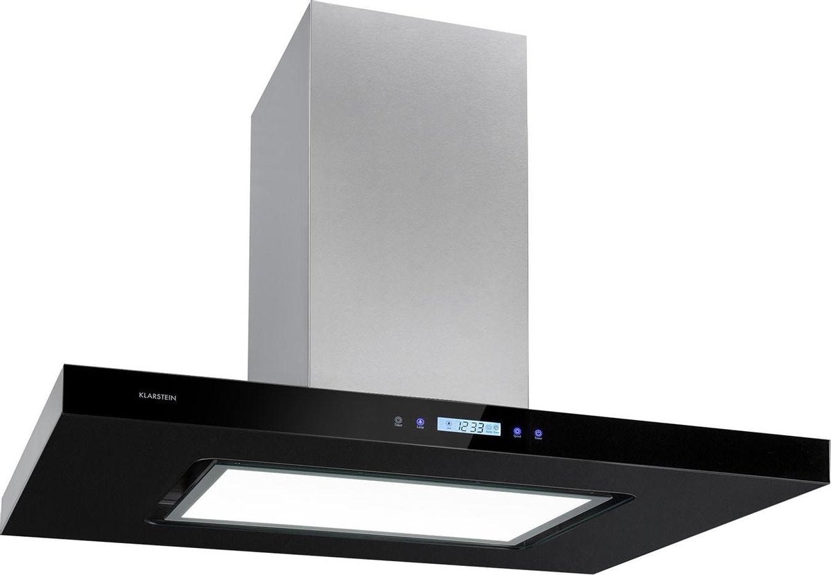 Valeria Brilliant Edition eilandafzuigkap 90cm 643m³/h touch LED zwart