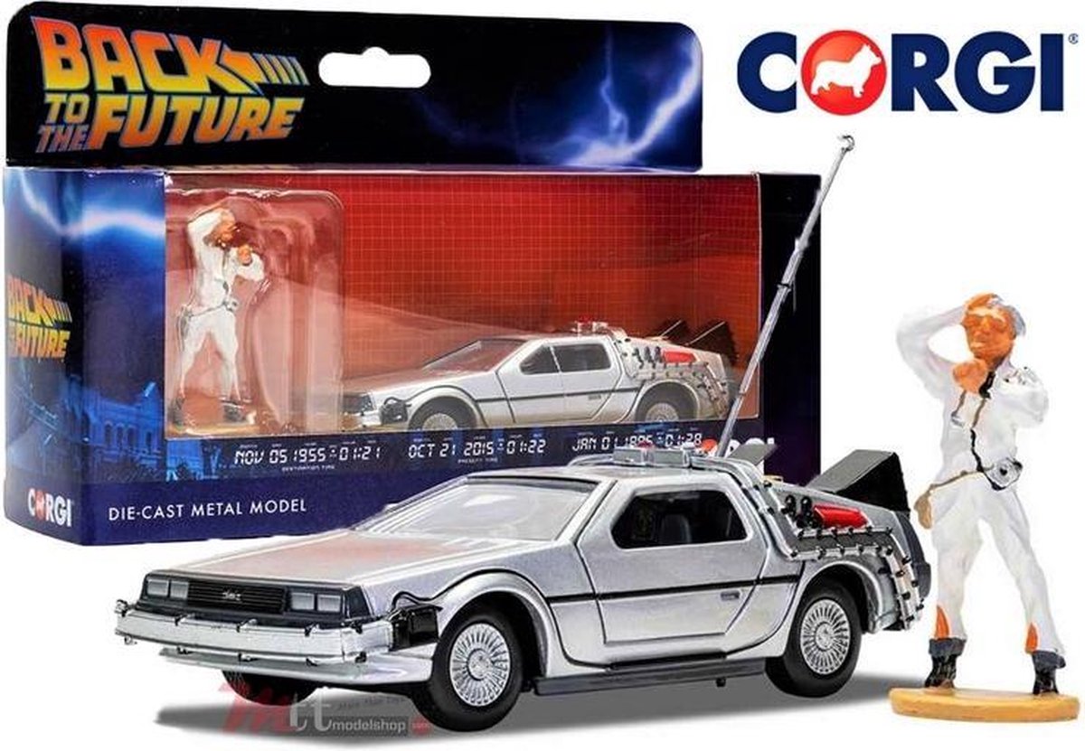 Delorean Dmc - Back To The Future + Doc Brown Figuur