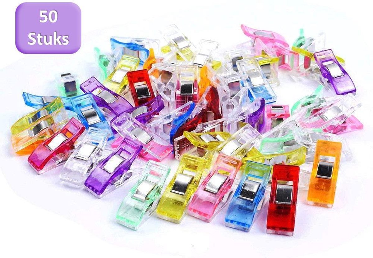 Vitamo™ Premium Wonder Clips 50 Stuks - A-kwaliteit - Knijpertjes - Vervanging voor spelden - Wonderclips - Multicolor