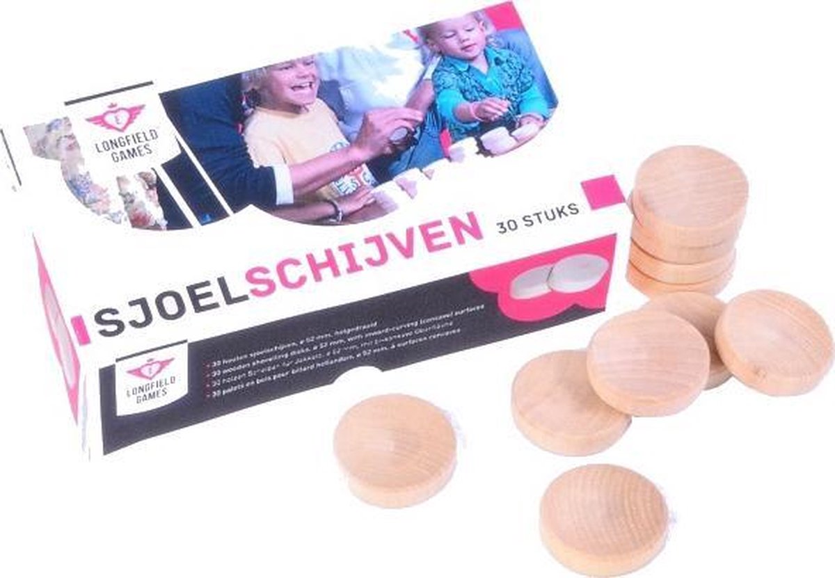 Longfield Games Sjoelschijven Holgedraaid 30 Stuks 52 X 12