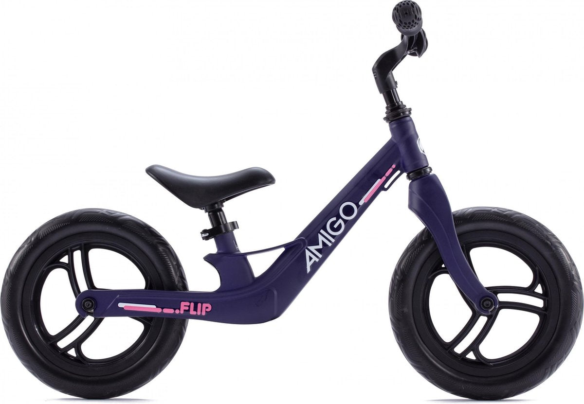 AMIGO Flip - Loopfiets 12 inch - Jongens en Meisjes - Paars