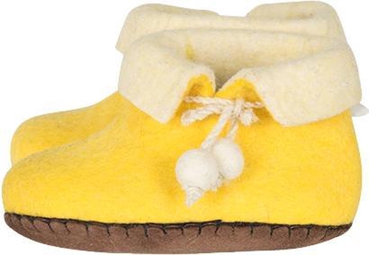 Vilten kinderslof Boots Yellow - maat 31