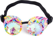 Caleidoscoop bril goggles Steampunk - regenboog ecoline - festival
