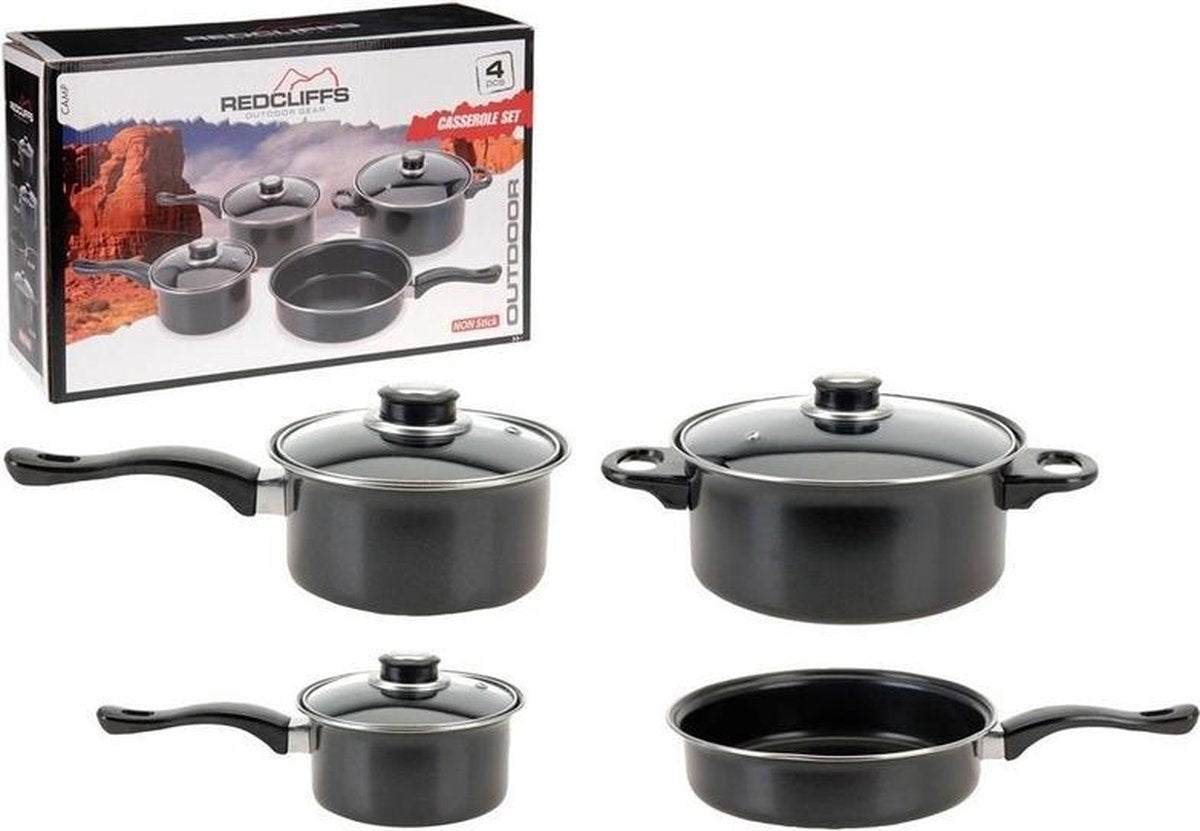 Camping/Outdoor/Reis pannenset aluminium 7-delig - Kampeerspullen - Camping benodigdheden/accessoires
