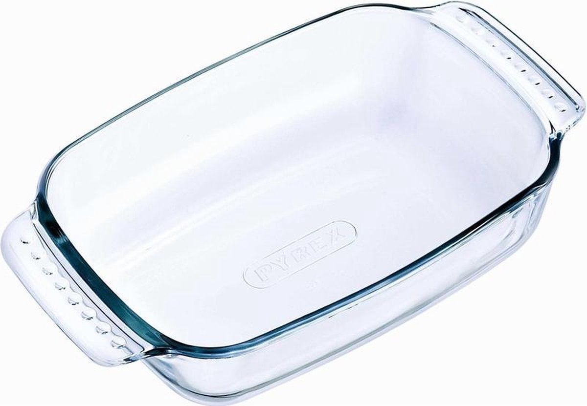 2x Rechthoekige glazen ovenschaal 0