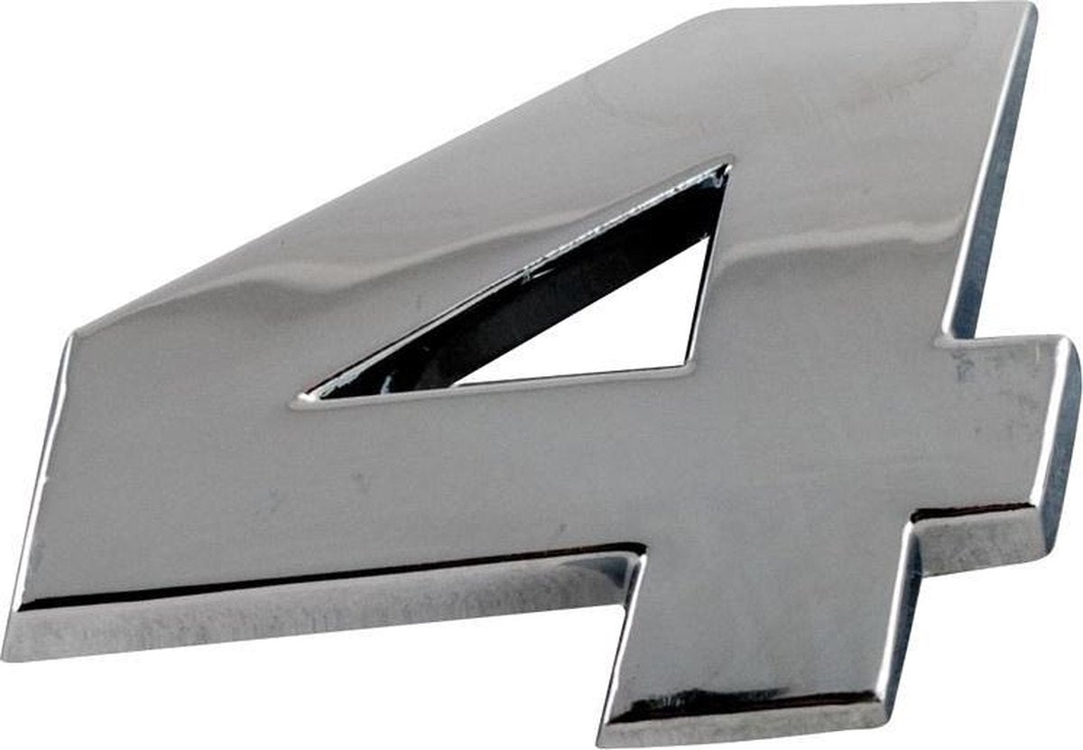 Sumex Plakcijfer 4 Chroom 25 X 15 Mm Per Stuk
