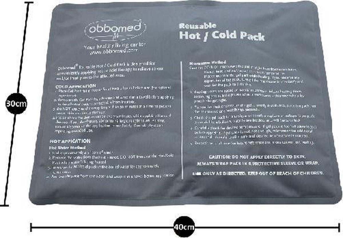 Warm en koud kompres (hot-cold pack) - herbruikbaar- 1 stuk – groot formaat (40 x 30 cm) - hulpmiddel tegen spierpijn