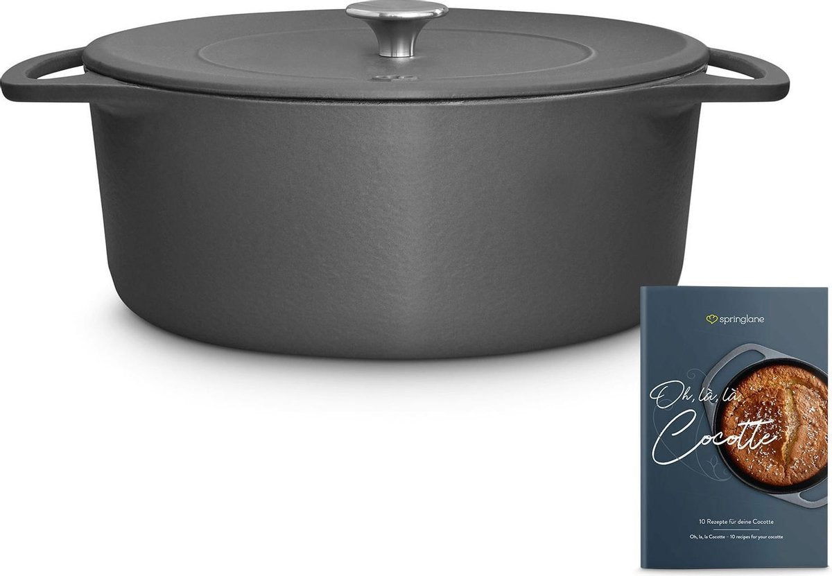 Cocotte met deksel Clara - Braadpan Gietijzer - Grijs