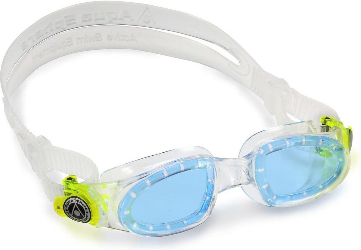 Aqua Sphere Moby Kid - Zwembril - Kinderen - Blue Lens - Clear/Lime