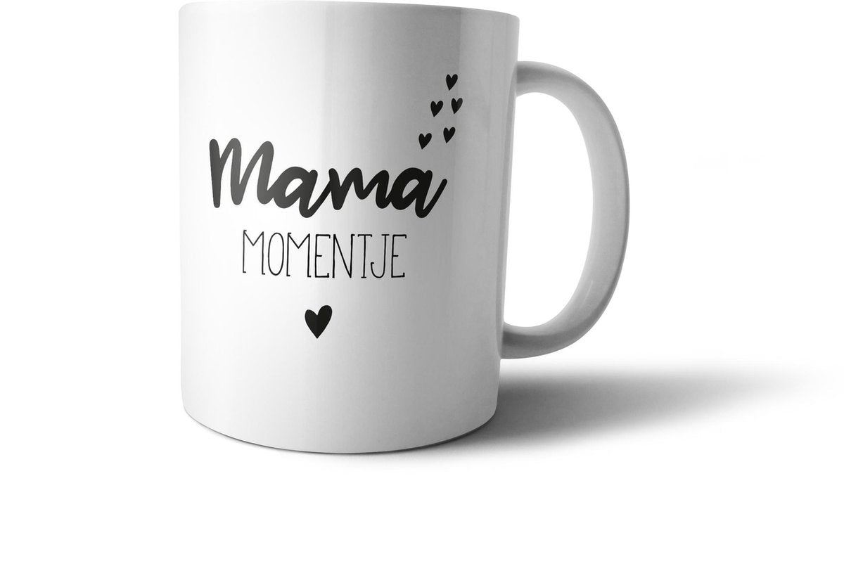 bijStip Mok Mama momentje Moederdag - Zwart Wit - 330ml