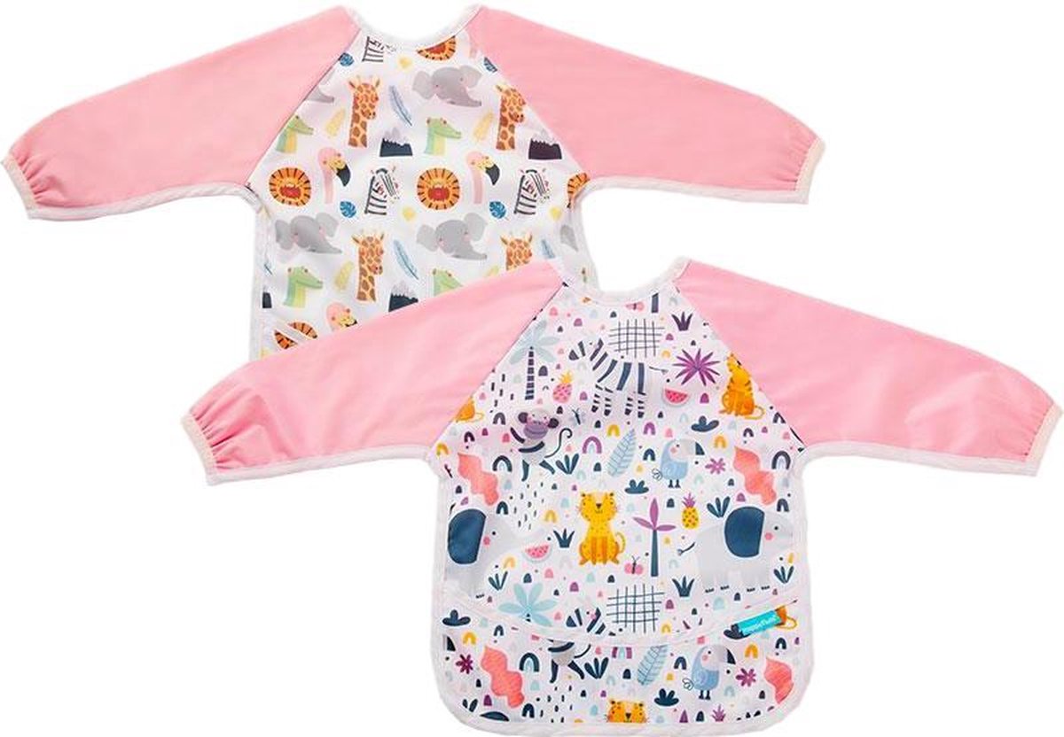 Knoeischort set - wilde dieren roze