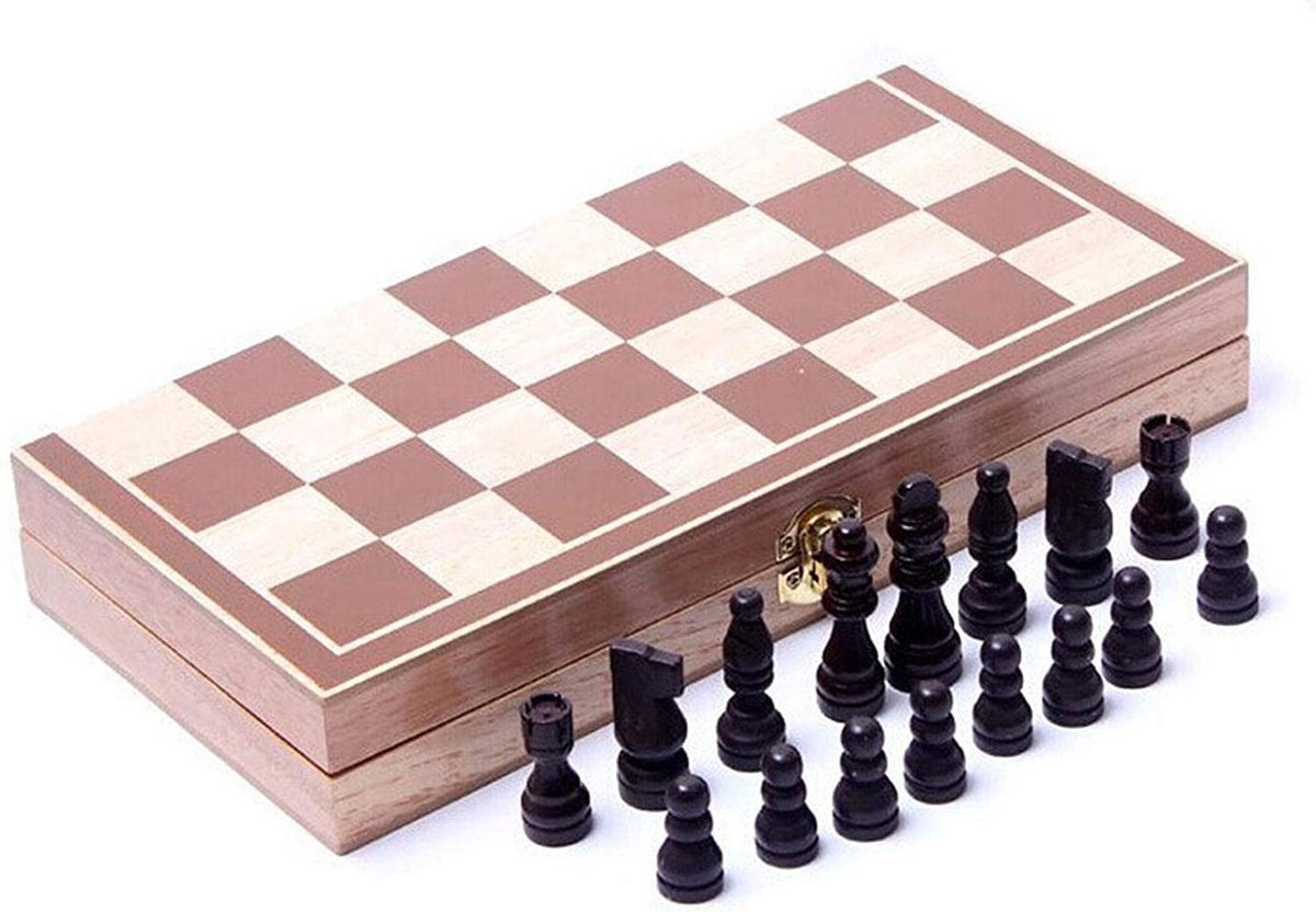 Schaakbord MET Schaakstukken - Zinaps 2 in 1 schaakspel Schaakbord met Deluxe Magnetisch Met Cijfers Schaakbord Elegant Hout Schaakspel Schaakschak Complete Chess Figures Set opvouwbaar- (WK 02127)